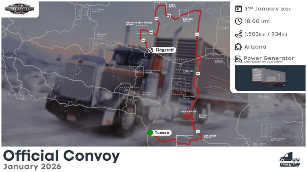 Тематичний конвой у ATS: Подорож з Тусона до Флагстаффа
